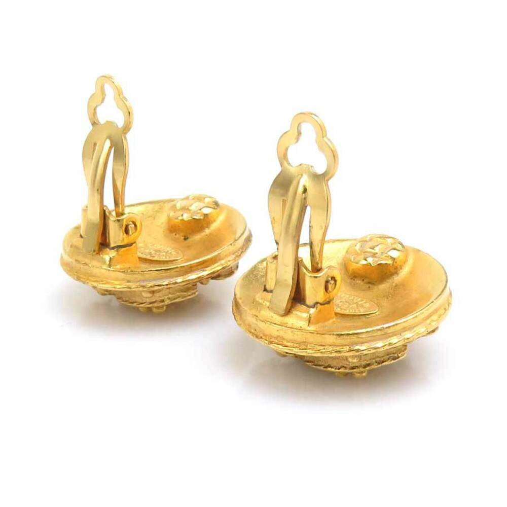 CHANEL Authentic Gold Logo Earrings - Picture 4 of 12